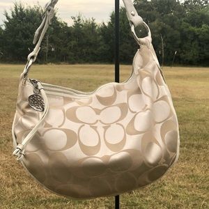 Coach Signature Ali Sateen Hobo Shoulder Bag